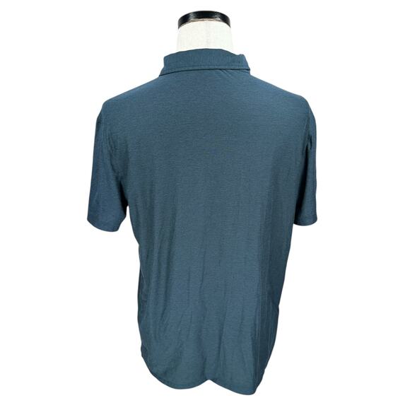 Vuori Polo Shirt Mens Large Heathered Blue Performance Short Sleeve Pullover - Picture 2 of 10